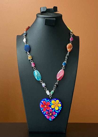 Painted Heart Necklace