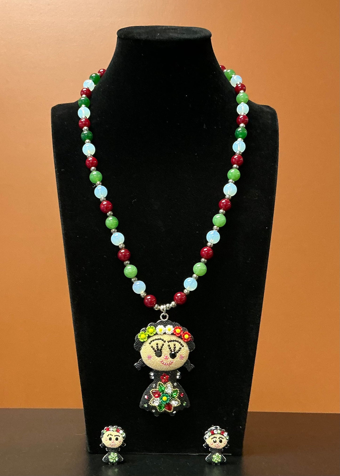 Lele Doll Necklace and Earring Set - Flower