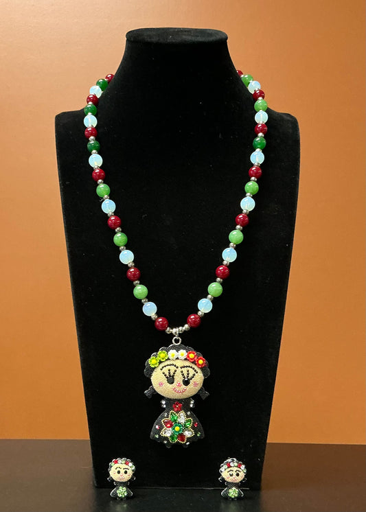 Lele Doll Necklace and Earring Set - Flower