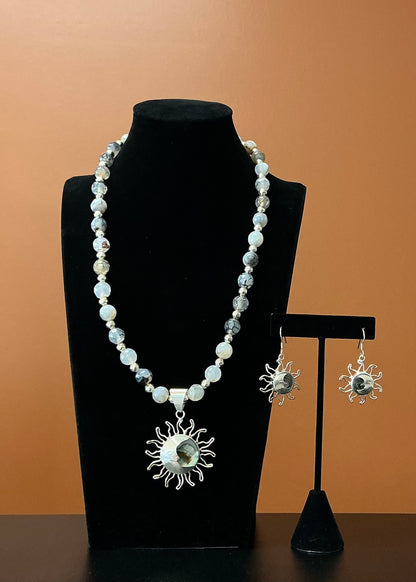 Iridescent Eclipse Necklace & Earring Set