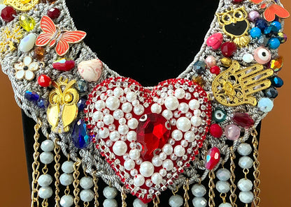 Corazón Crochet Necklace & Earrings