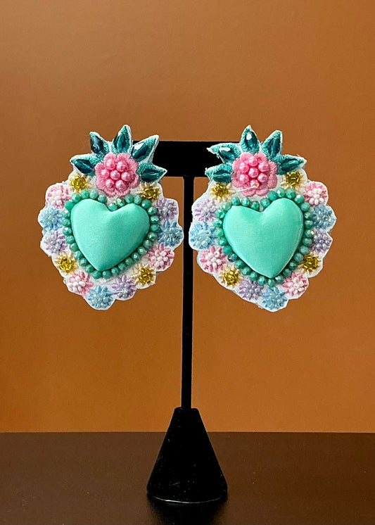 Corazón Durmiente Earrings - Teal