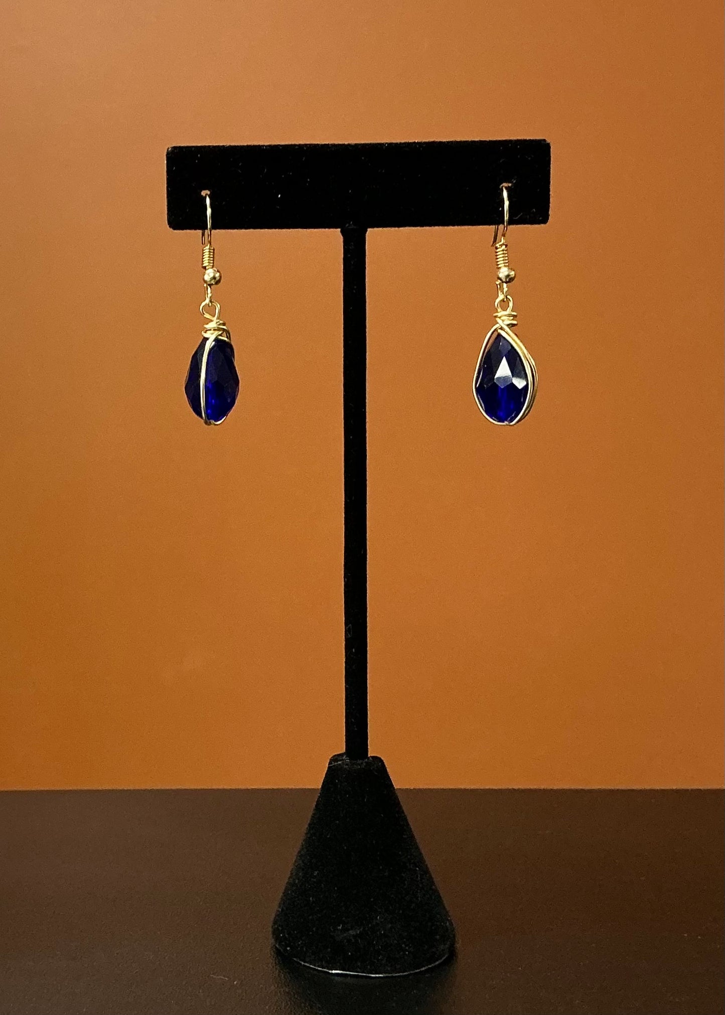 Golden Bloom Necklace Set - Blue
