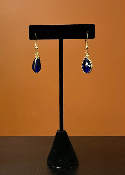 Golden Bloom Necklace Set - Blue