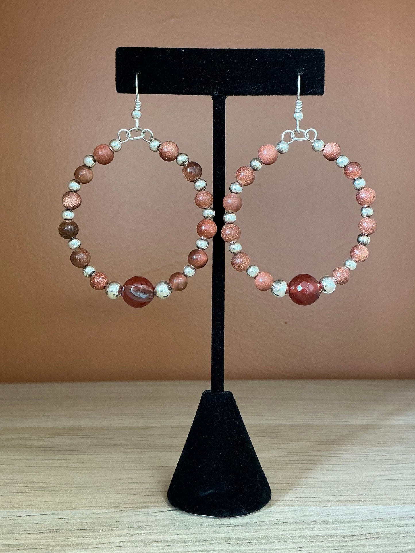 Glittering Brown - Hoop Earrings