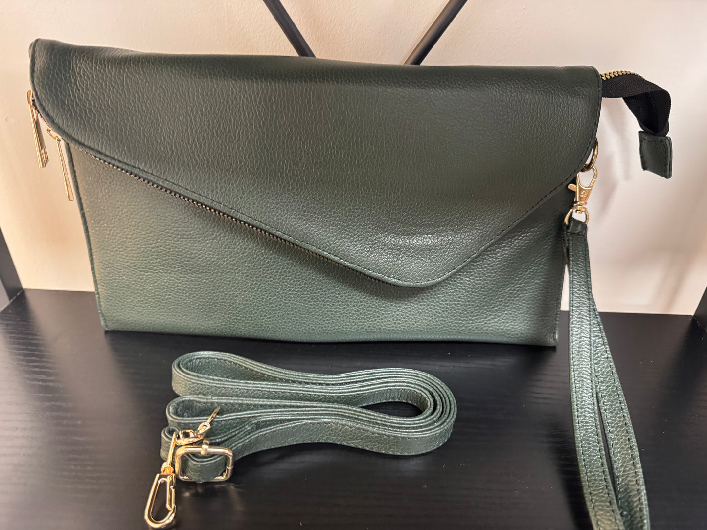 Leather Artesanal – Envelope Clutch - Green