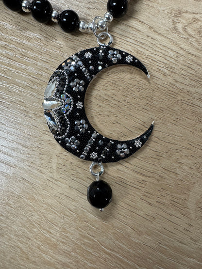 Luna Statement Necklace & Earrings - Onyx