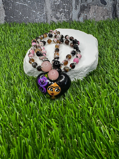 Frida Corazon Pintado Rhodonite Bracelet