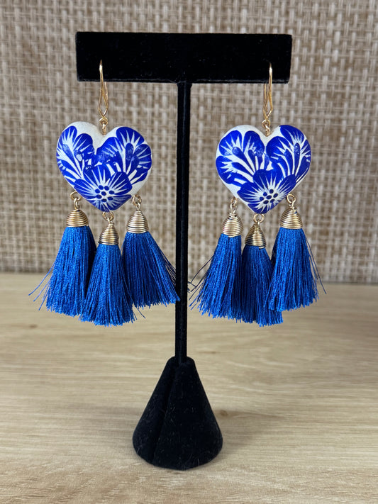 Azul in Bloom Corazón Earrings