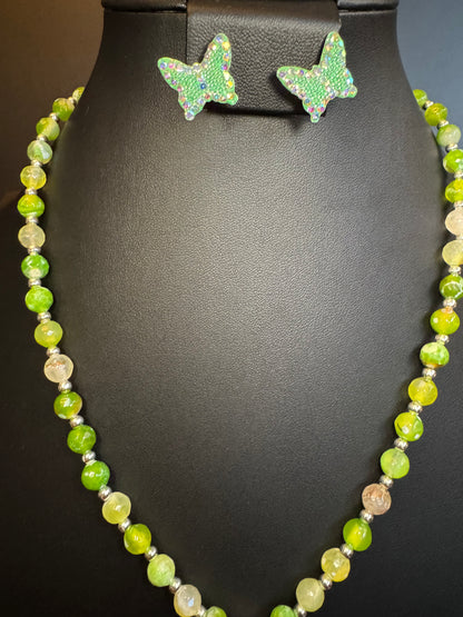 Mariposa Statement Necklace & Earrings - Green