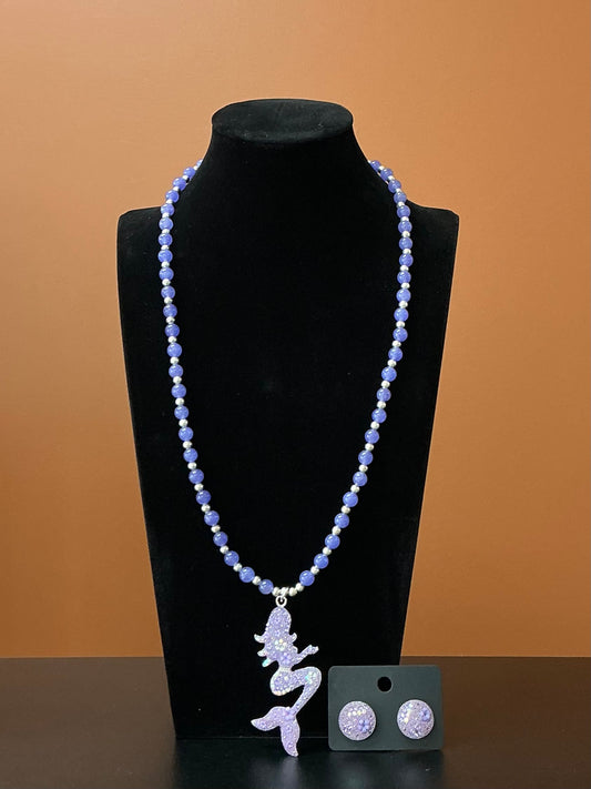 Sirena Necklace & Earrings - Purple