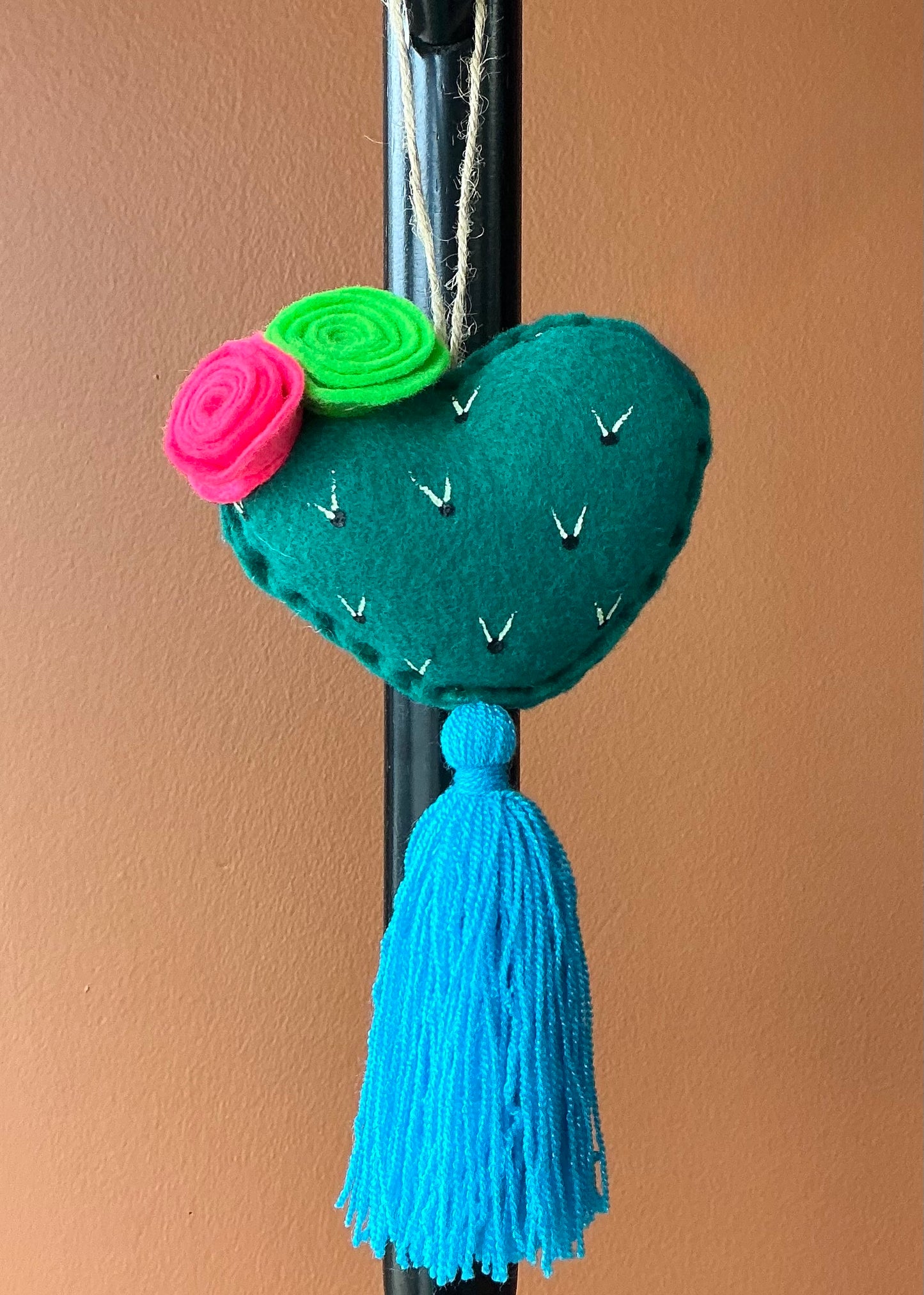 Cactus Heart Bag Charm