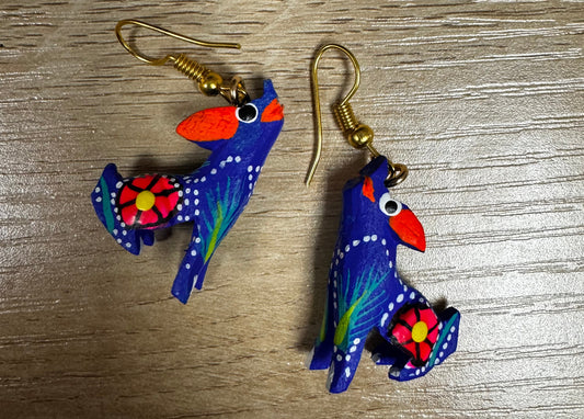 Aullido (Blue) Alebrije Earrings