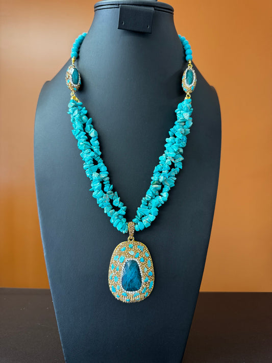 Turquoise Stone Statement Necklace
