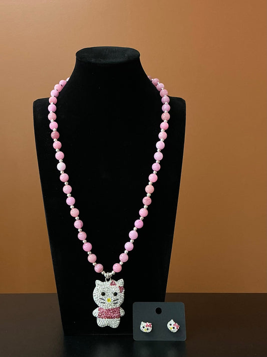 Hello Kitty Necklace & Earrings