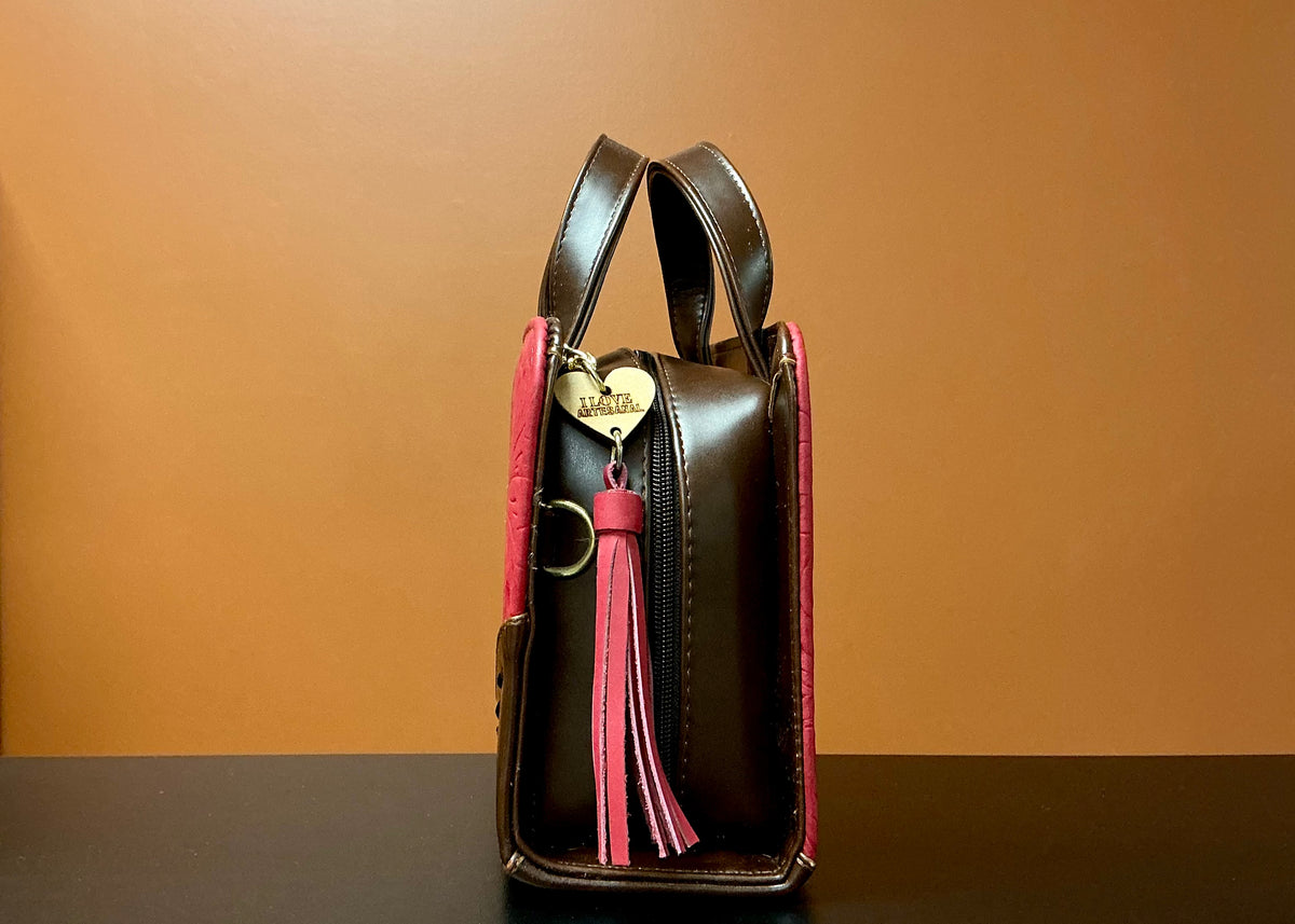 Mexican Artisanal Handbag - Red & Brown