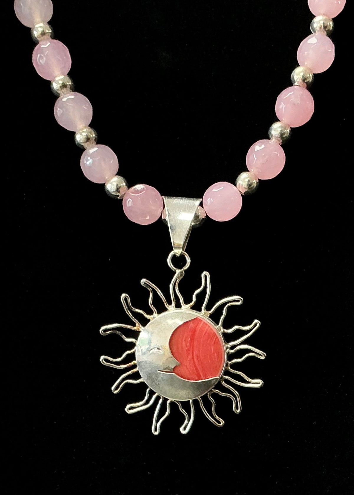 Pink Eclipse Necklace & Earring Set