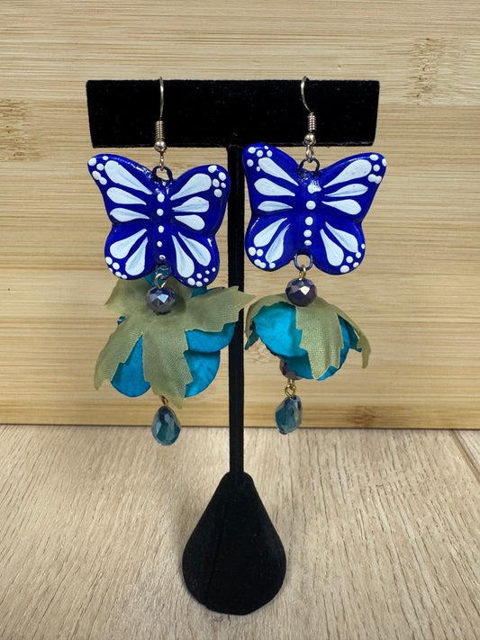 Mariposa Petal Earrings - Blue