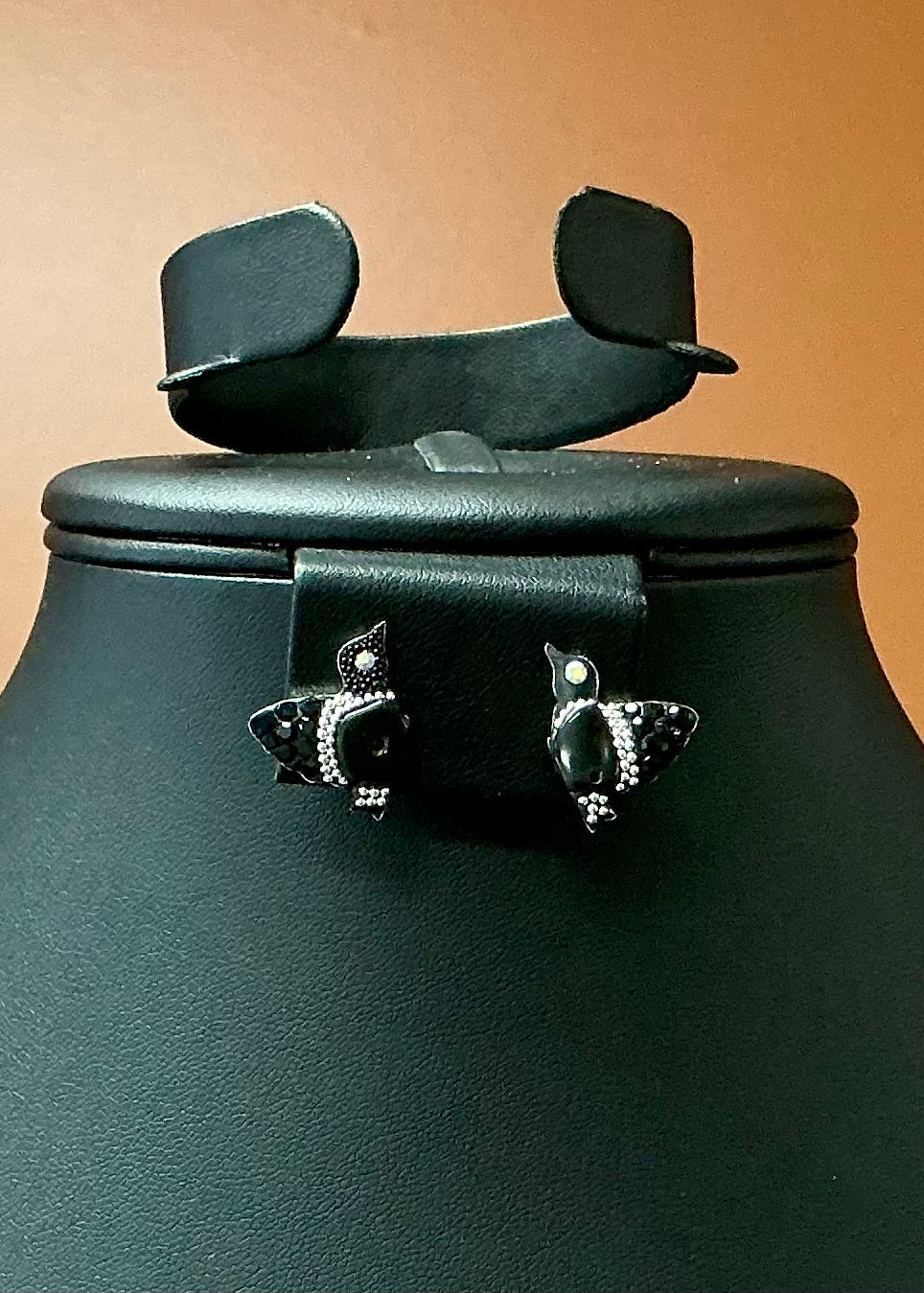Hummingbird Necklace & Earring Set - Black