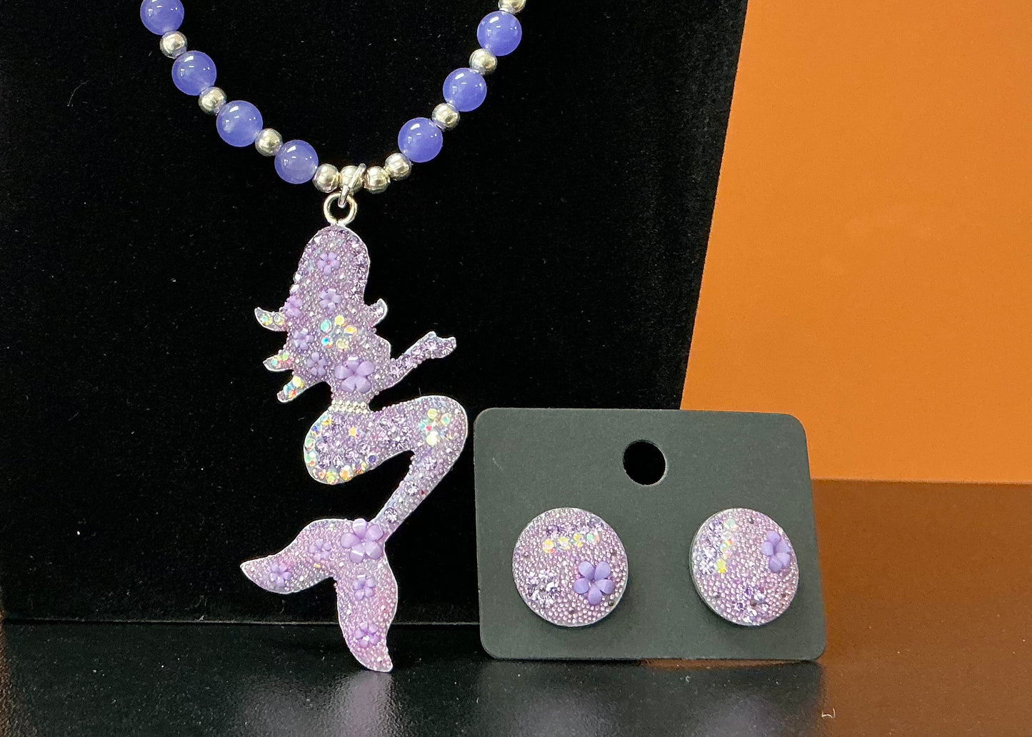 Sirena Necklace & Earrings - Purple