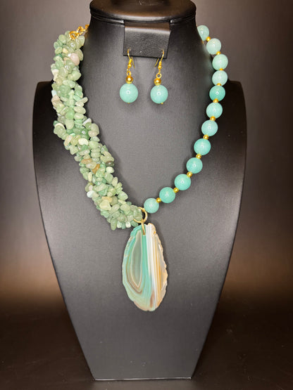 Jaspe/Jade Necklace & Earrings