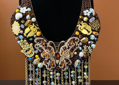 Butterfly Crochet Necklace & Earrings