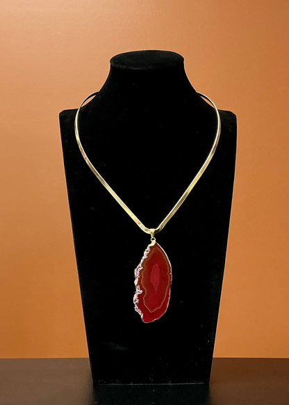 Gold & Red Collar Necklace
