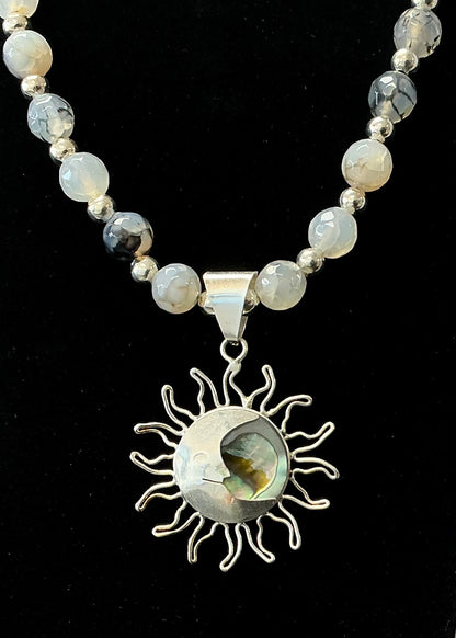 Iridescent Eclipse Necklace & Earring Set
