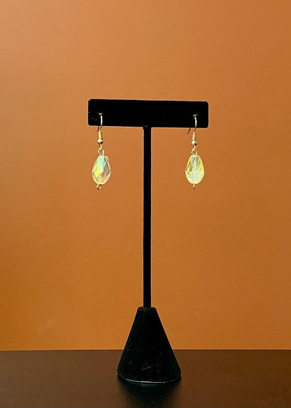 Wire Flower Necklace & Earrings - Yellow