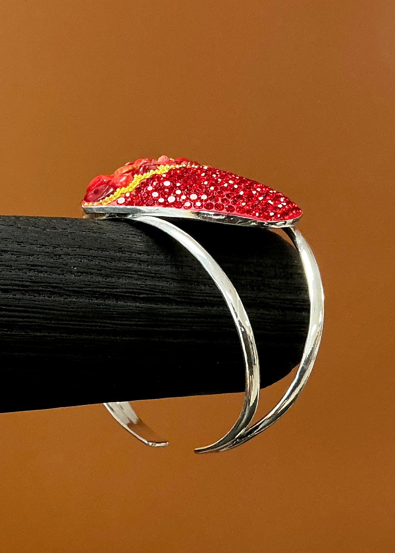Pebbled Heart Bracelet - Red