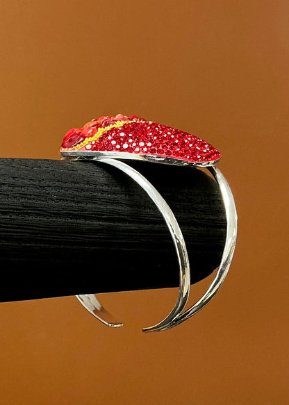 Pebbled Heart Bracelet - Red