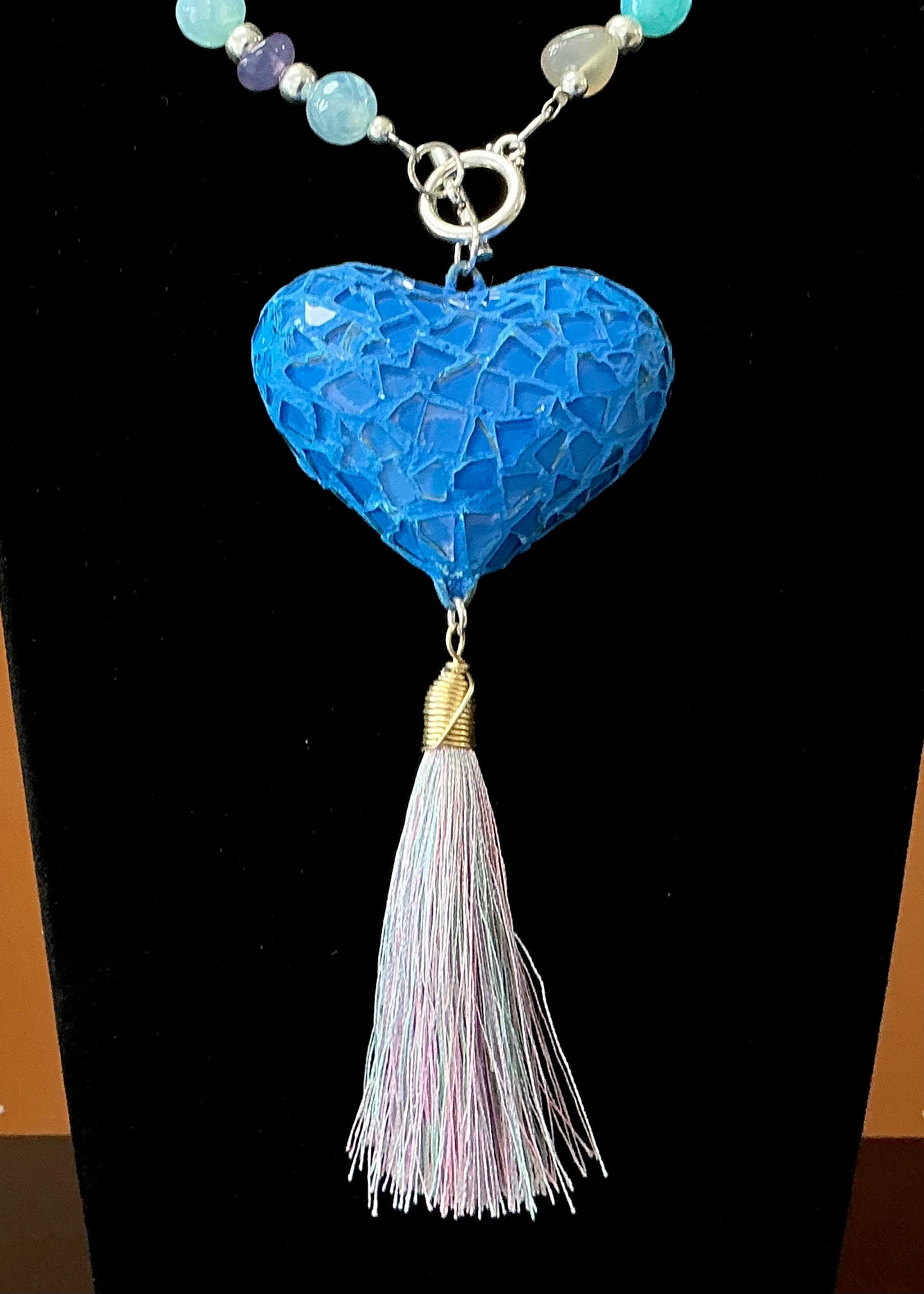 Corazon Vitral Agatas Set - Blue