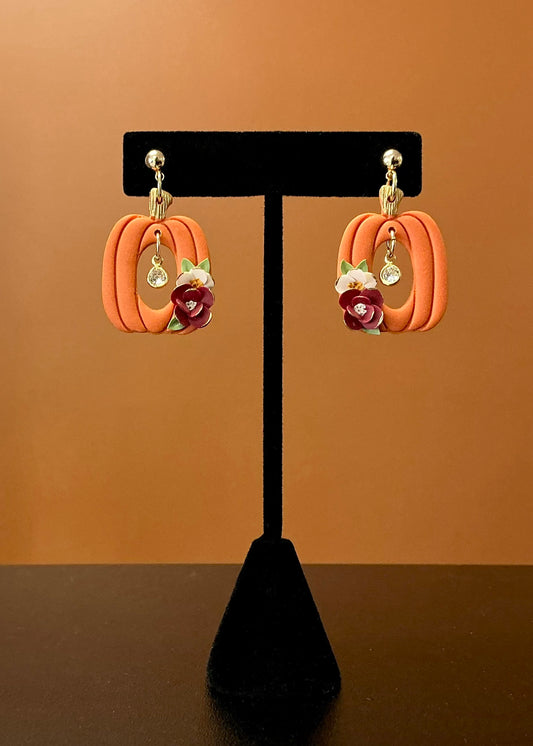 Floral Pumpkin Earrings