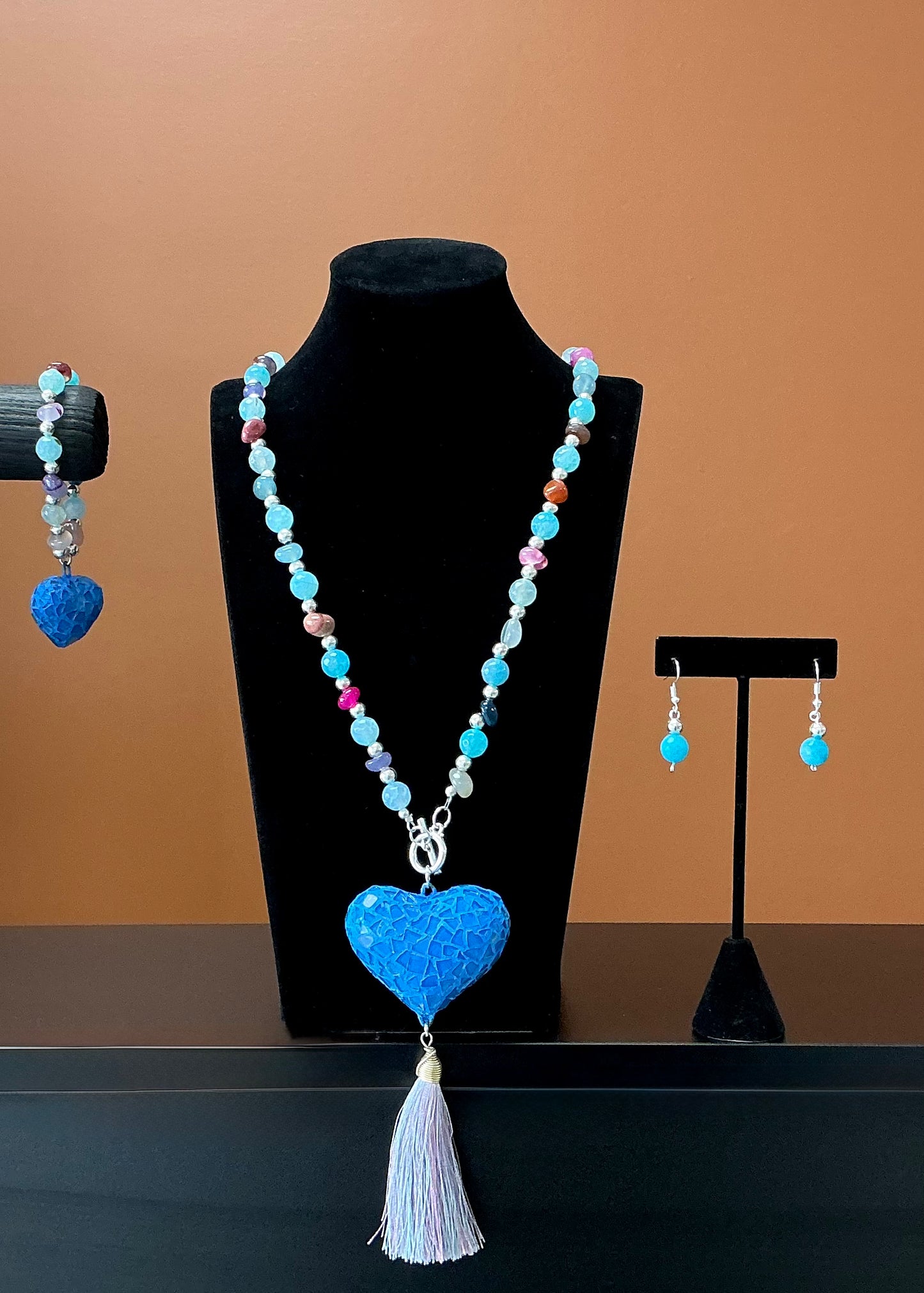 Corazon Vitral Agatas Set - Blue