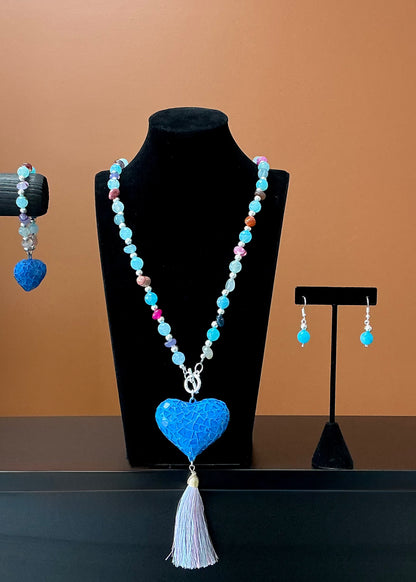 Corazon Vitral Agatas Set - Blue