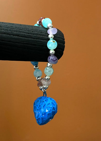 Corazon Vitral Agatas Set - Blue