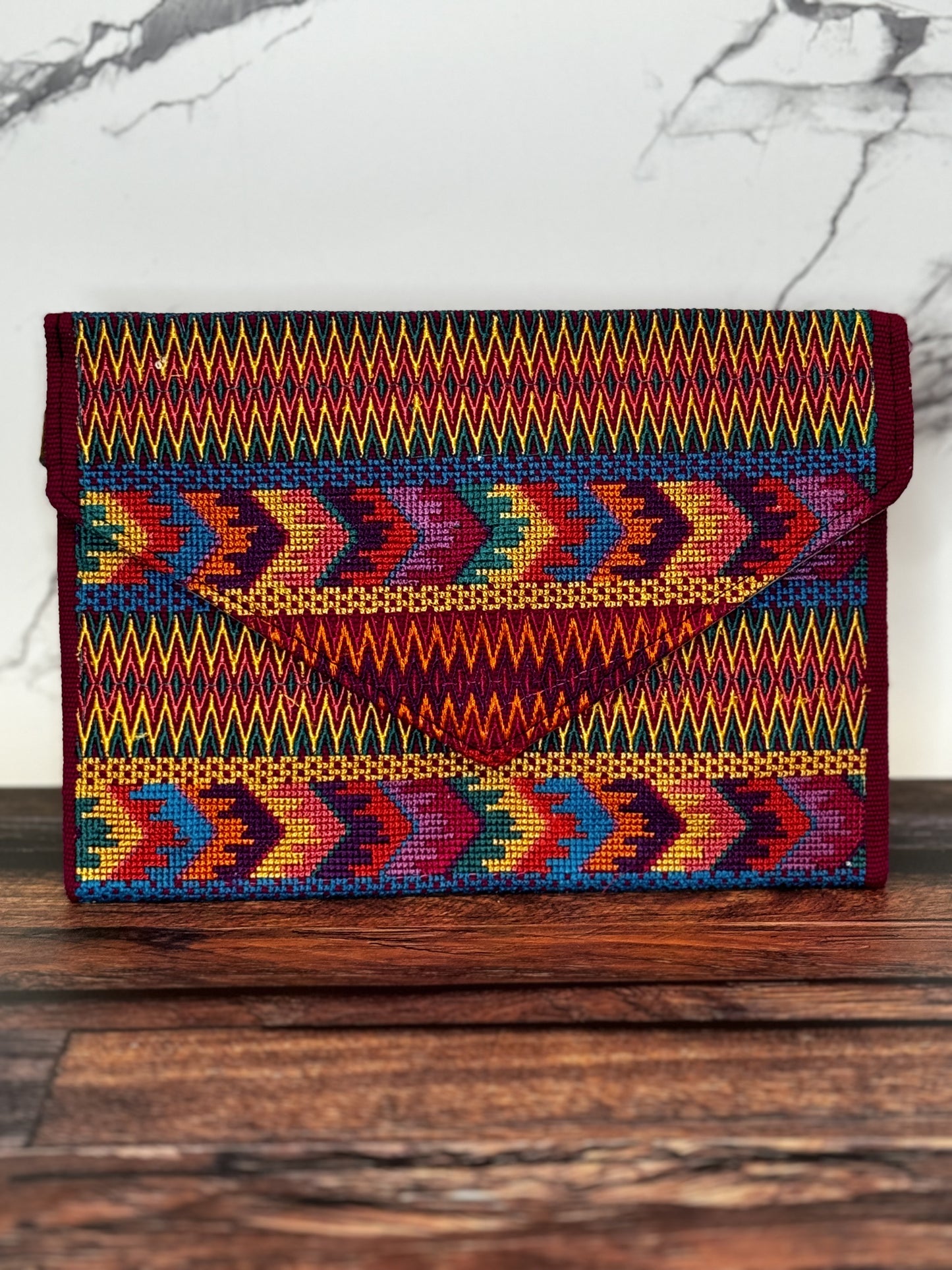 Embroidered Huipil Envelope Crossbody Bag