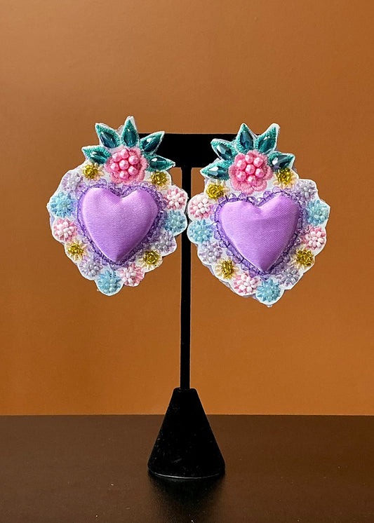 Corazón Durmiente Earrings - Purple