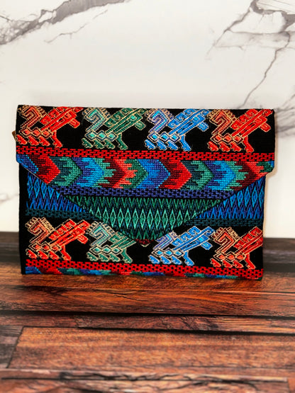 Embroidered Huipil Envelope Crossbody Bag