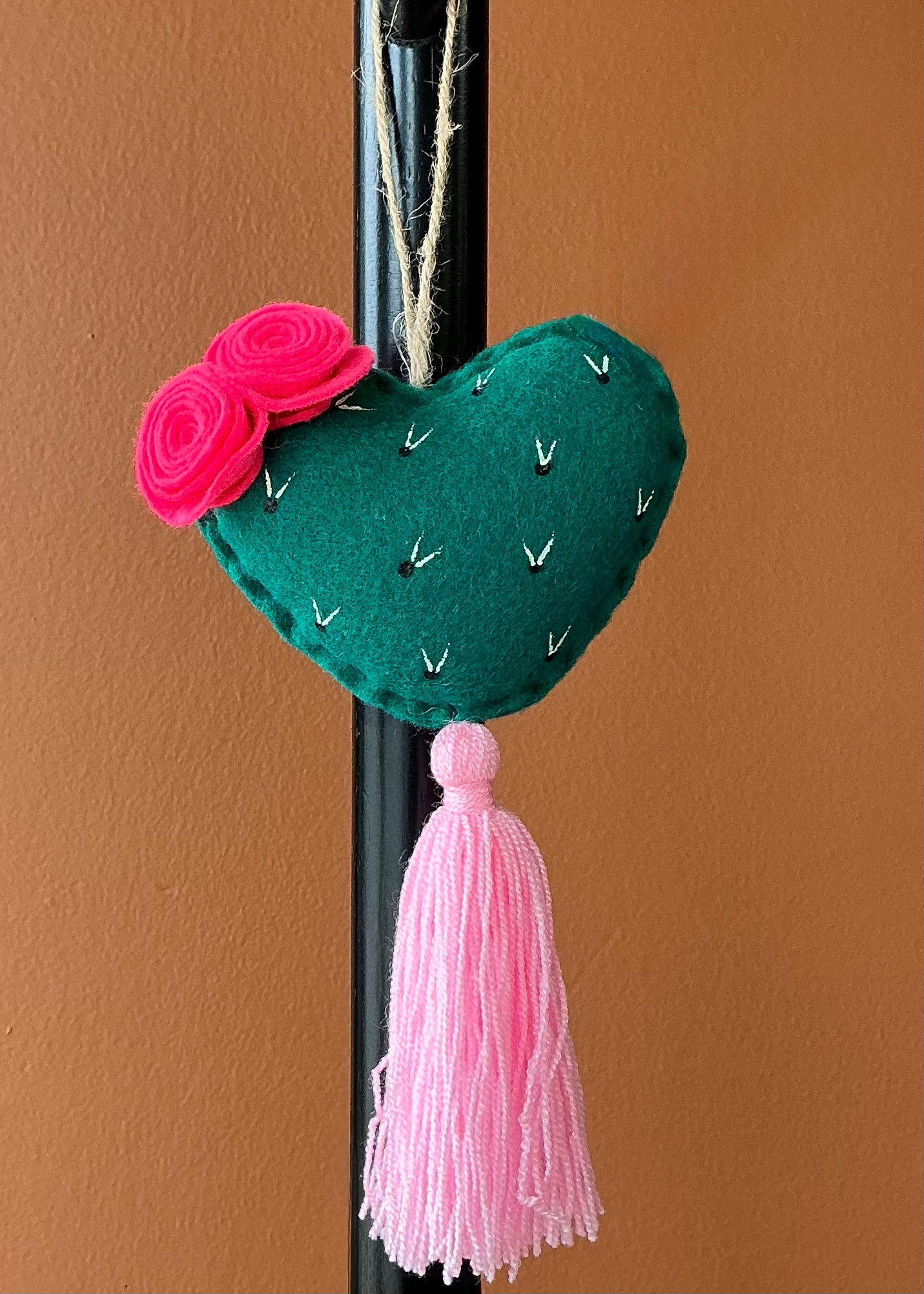 Cactus Heart Bag Charm