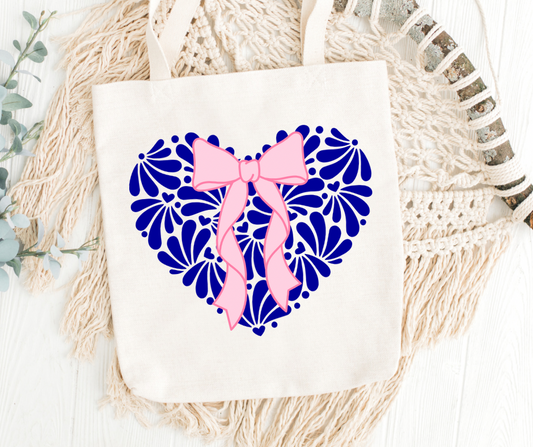 Mexican Talavera Coquette Corazón Tote Bag