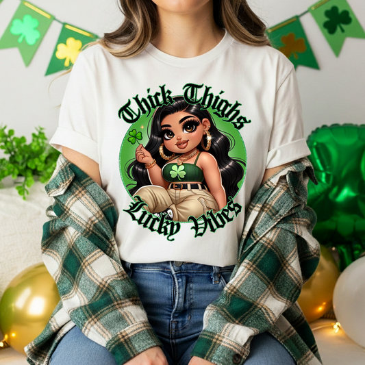 Thick Thighs Lucky Vibes Tee