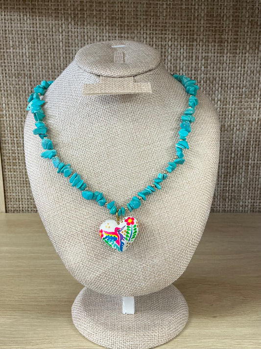 Colibrí Corazón Turquoise Necklace