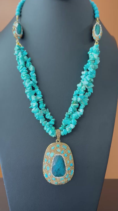 Turquoise Stone Statement Necklace