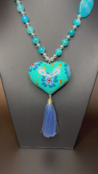 Aquamarine Corazon Pintado Set