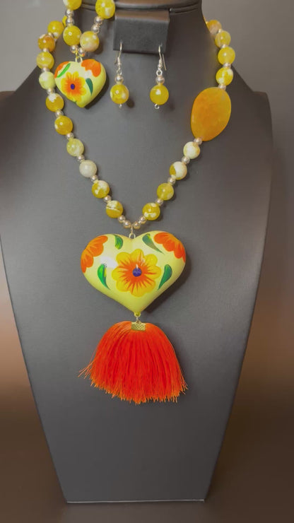 Citrine Corazon Pintado Set