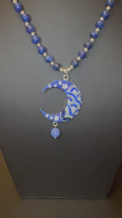 Luna Statement Necklace & Earrings - Blue