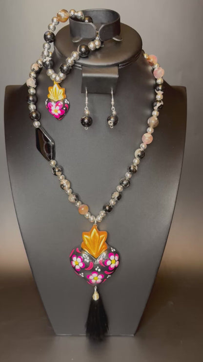 Corazon Sagrado Pintado Onyx Set