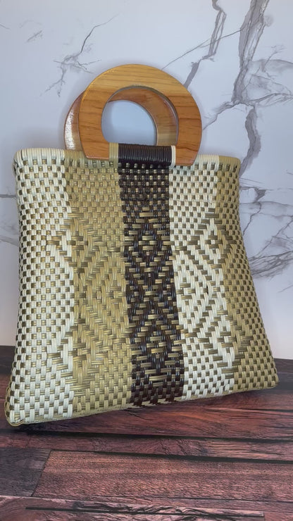 Large Handwoven Plastic Tote Bag