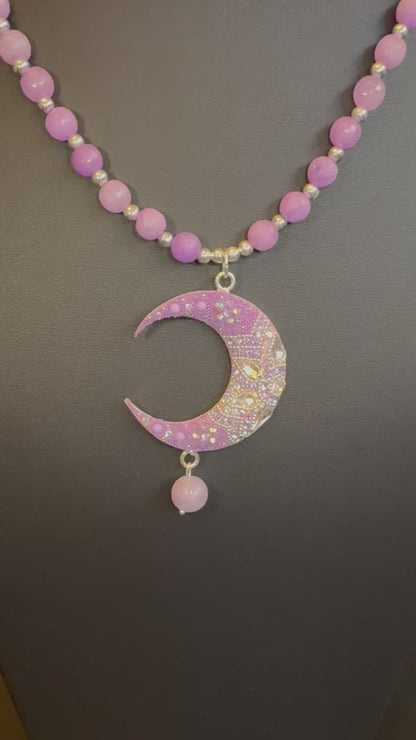 Luna Statement Necklace & Earrings - Lilac